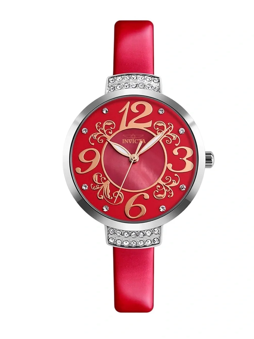 NEW Invicta Women’s Crystal Red Strap Alice In Wonderland Vibe Statement Glam